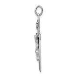 Sterling Silver Platinum-plated INRI Crucifix Pendant - QC-7DAC54CC-3258