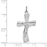 Sterling Silver Platinum-plated INRI Crucifix Pendant - QC-F65617C3-1840