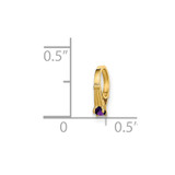 14K 3D Ring with Dark Purple CZ Charm