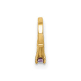 14K 3D Ring with Dark Purple CZ Charm