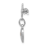 Sterling Silver Platinum-plated Polished Heart w/ Epoxy Mustard Seed Pin