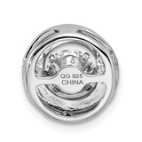 Sterling Silver Platinum-plated Polished Vibrant CZ Circle Pendant
