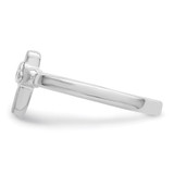 Sterling Silver Polished & Satin CZ Cross Children's Ring