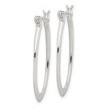 Sterling Silver Polished & Tapered Oval Hoop Earrings - QE-63B6F336-5698