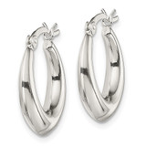 Sterling Silver Polished & Tapered Round Hoop Earrings - QE-AD410D39-9756