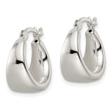Sterling Silver Polished & Tapered Round Hoop Earrings - QE-EED073A6-2242