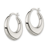 Sterling Silver Polished & Tapered Round Hoop Earrings - QE-FFEC1C12-1948