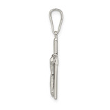 Sterling Silver Polished & textured Crucifix Pendant - QC-06340393-2423