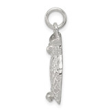Sterling Silver Polished & Textured Perched Owl Pendant