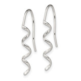 Sterling Silver Polished & Textured Spiral Dangle Earrings