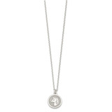 Sterling Silver Polished & Textured Unicorn Children's 14in Necklace and Post Earrings Set