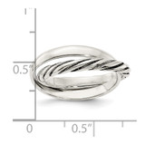 Sterling Silver Polished & Twisted Intertwined Rings - QR-EBA5E23E-4304