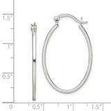 Sterling Silver Polished 1.5mm Square Tube Oval Hoop Earrings