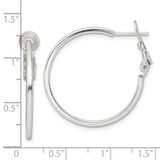 Sterling Silver Polished 1.75mm Omega Back Round Hoop Earrings
