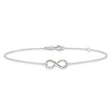 Sterling Silver Polished 10in Plus 1in. Ext. Infinity Symbol Anklet