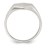 Sterling Silver Polished 12.2mm x 11.4mm Hexagon Closed Back Size 11 Mens Signet Ring
