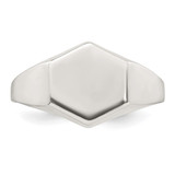 Sterling Silver Polished 12.2mm x 11.4mm Hexagon Closed Back Size 9 Mens Signet Ring