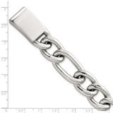 Sterling Silver Polished 17.0mm Figaro Curb 8 Inch Mens Bracelet