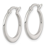 Sterling Silver Polished 20.0mm Tapered Round Hoop Earrings