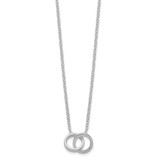 Sterling Silver Polished 2-Rings Necklace - QG-F9DFC571-6706