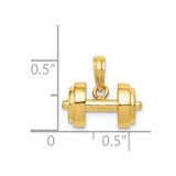 14k 3-D Single Barbell Pendant