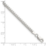 Sterling Silver Polished 3.4mm Domed Curb Chain - QD-10307ABD-2702
