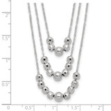 Sterling Silver Polished 3-Strand Beaded Necklace