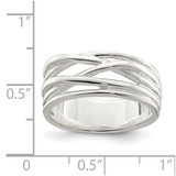 Sterling Silver Polished 5 Band Intersecting Ring - QR-7E87A53D-1362