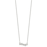 Sterling Silver Polished 5 Bezel Set CZs 16in Bar Necklace