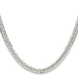 Sterling Silver Polished 5.7mm Double Diamond-cut Curb Chain - QD-B52F2FE7-9536