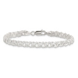 Sterling Silver Polished 5mm Triple Rolo Charm Bracelet