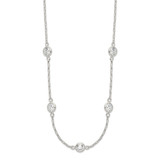 Sterling Silver Polished 5-Station CZ Necklace - QG-FA8951F6-9732