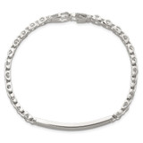 Sterling Silver Polished 6.6mm Fancy Link 8 inch Mens ID Bracelet