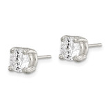 Sterling Silver Polished 6mm Round CZ Stud Earrings - QE-799C7056-8637