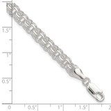 Sterling Silver Polished 6mm Triple Rolo Charm Bracelet