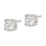 Sterling Silver Polished 8mm Round CZ Stud Earrings - QE-827ED9C9-1214