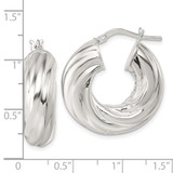 Sterling Silver Polished 8mm Twisted Tube Hoop Earrings - QE-D02E786C-7345
