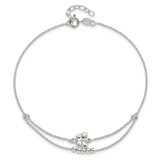 Sterling Silver Polished 9in Plus 1in Ext Butterfly Anklet - QG-5583AA8D-8781
