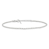 Sterling Silver Polished 9in Plus 1in ext. Anklet