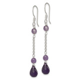 Sterling Silver Polished Amethyst Teardrop Dangle Earrings - QE-A3128C06-4944