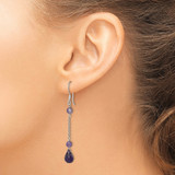 Sterling Silver Polished Amethyst Teardrop Dangle Earrings - QE-A3128C06-4944