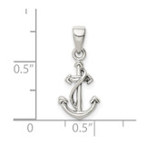 Sterling Silver Polished Anchor Pendant - QC-9794E6F1-4801
