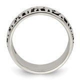 Sterling Silver Polished and Antiqued Elephants Ring - QR-5129428C-8193
