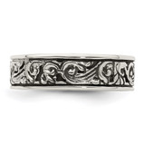 Sterling Silver Polished and Antiqued Filigree Women's Ring - QR-348BBFCD-5523