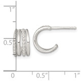 Sterling Silver Polished and Beaded 4-Row C-Hoop Post Earrings