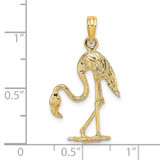 14K 3-D Textured Flamingo Charm - K6-5613AD5C-6463