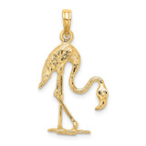 14K 3-D Textured Flamingo Charm - K6-5613AD5C-6463