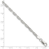 Sterling Silver Polished and D/C 3.75mm Mariner Link Chain - QM-49DF335D-2403