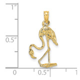 14K 3-D Textured Flamingo Charm - K6-A18DEA89-2919