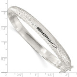 Sterling Silver Polished and D/C 7.25mm Hinged  Bangle - QB-F11DAB60-3422